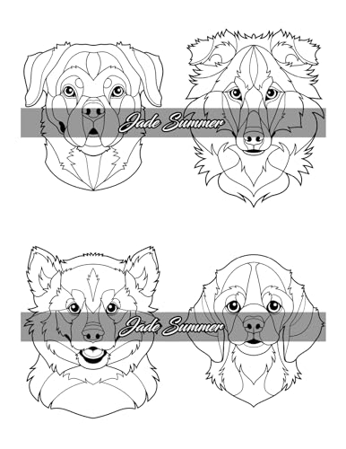 Amazing Dogs Coloring Book: Beautiful Dogs, Adorable Puppies, and Relaxing Designs for Adults and Teens - Image 47