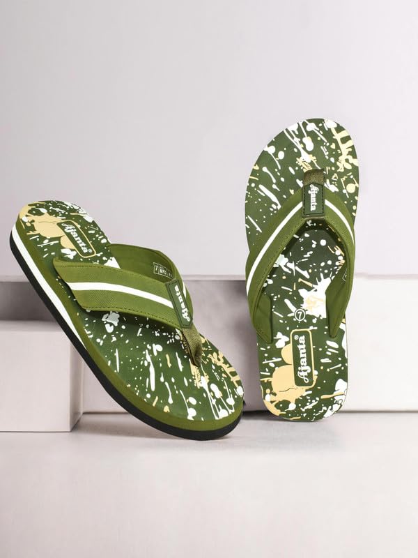 Image of AJANTA Men's Classic Ultra Soft Slippers with Cushioned Waterproof Footbed | Gents Lightweight Anti-Skid Flip Flops | Comfortable Bathroom, Beach, Home & Outdoor Daily Wear House Stylish Chappals Everyday Wear for Adults