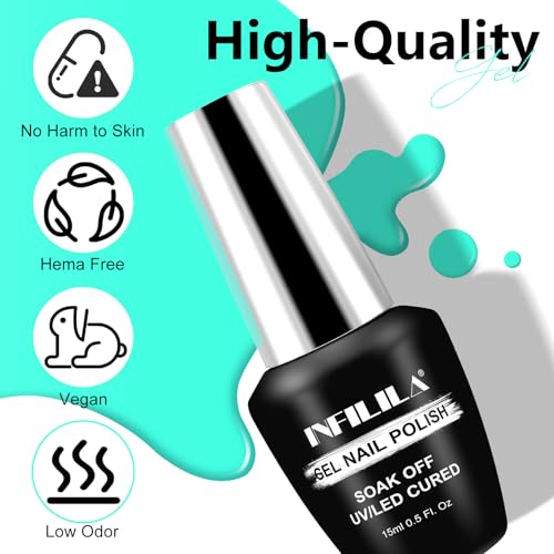 Esmalte de uñas gel verde menta 15ml miniatura 2