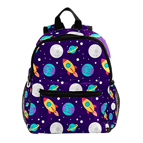 Sac à dos pour enfants motif spatial planètes fusées 30,5 cm garçons et filles
