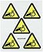NMC ISO247AP Chain Drive Entanglement Hazard ISO Label with Graphic, 2" Length x 2" Width, Pressure Sensitive Vinyl, Black on Yellow