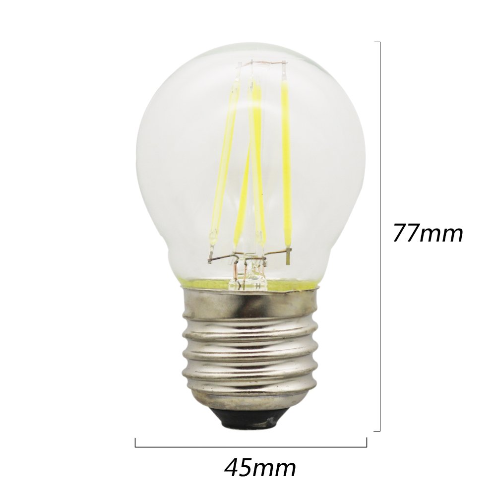Mengjay 20 x żarówka LED E27 G45 4 W G45, retro żarówka Edisona G45 zimna biel 6500 K, AC 220-240 V