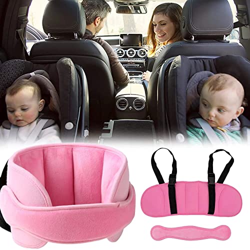 Image of Car Seat Head Support Band, Safety Car Seat Neck Relief, Adjustable Child Car Seat, Infants and Baby Head Support(Pink)