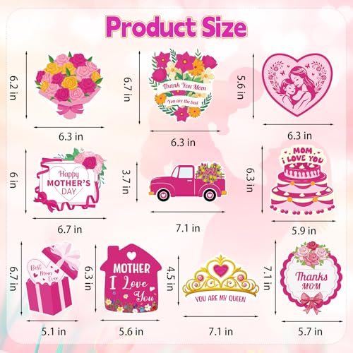 Image of 40Pcs Mother's Day Decorations Hanging Swirls, Double Sided Mother's Day Hanging Decorations Best Mom Ever Ceiling Hanging Foil Swirls for Mothers Day Party Decor