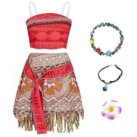 WonderBabe Little Girls Adventure Outfit Two-Piece Skirt Set with Accessories Princess Dress Up Halloween Costume Cover