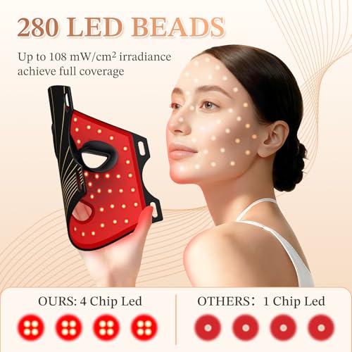 Image of FDA-Cleared 850nm Red Light Therapy Mask for Face with Eye Protection, Christmas Birthday Mother's Day Gifts for Women, Home Beauty Device