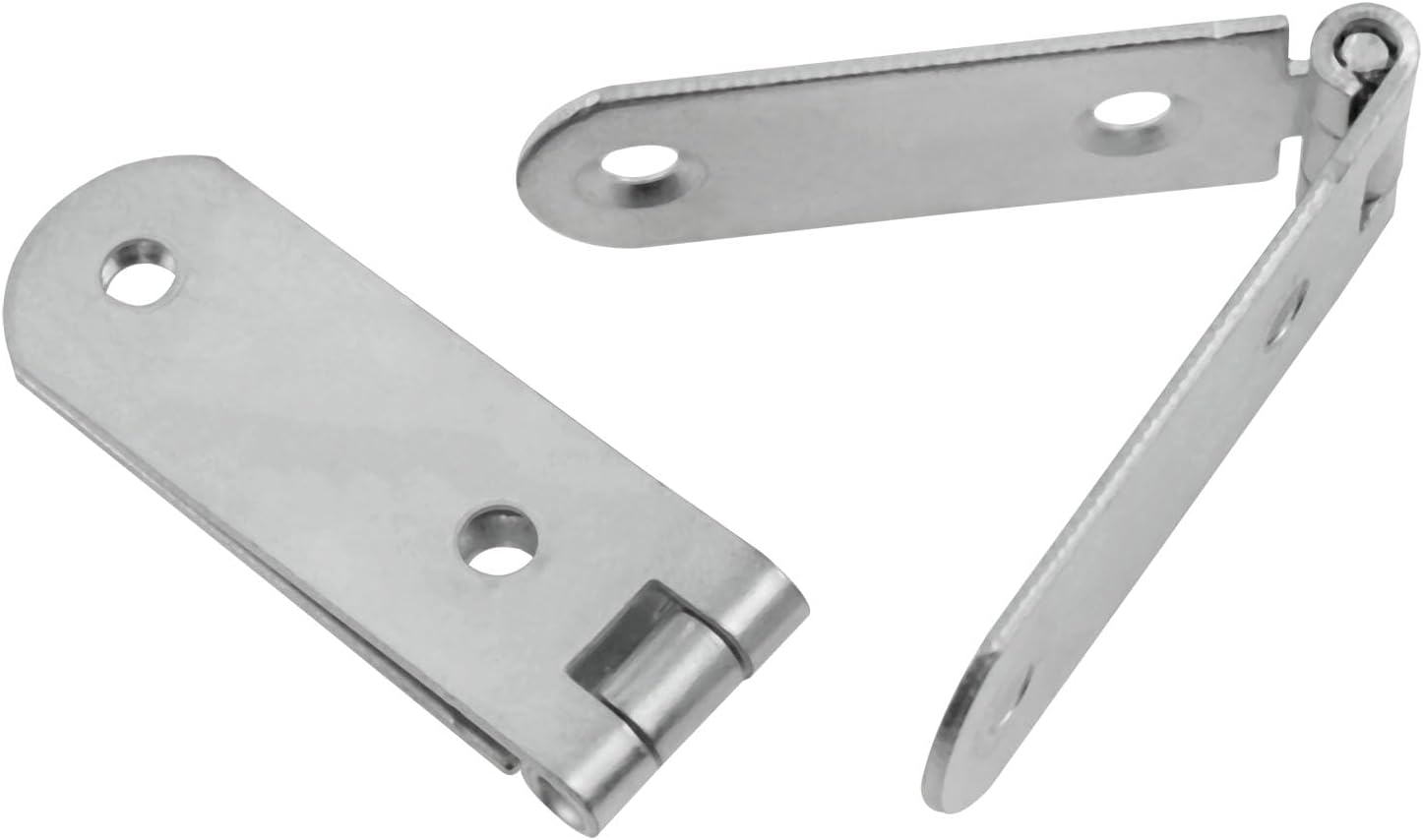 Butt Hinge 9.7x1.8cm Cabinet Folding Hinges Flap Hinge for Boxes Jewelry cabinets Toolbox Narrow flanged Hinges (with Screws) -4pcs