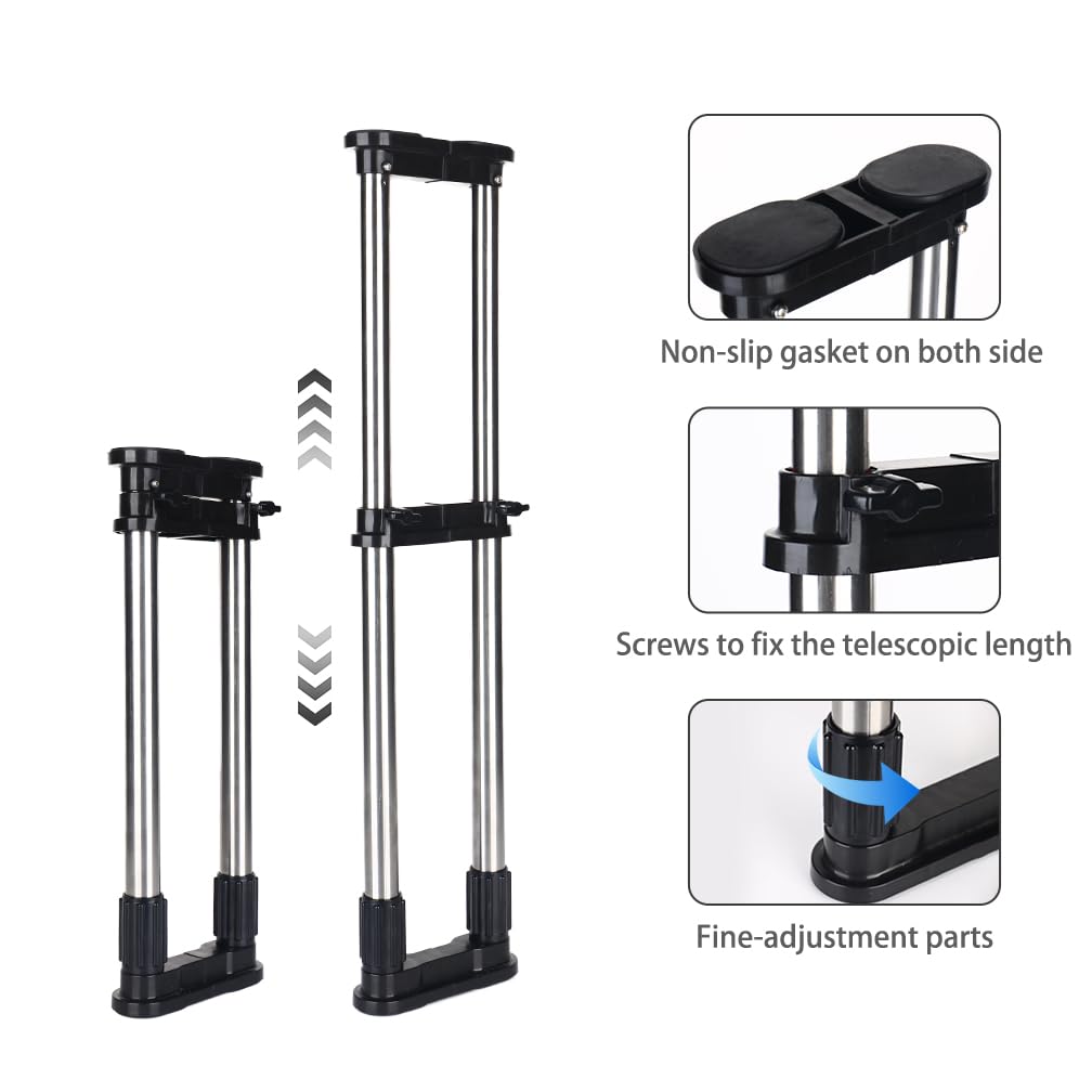 Barra de tensión ajustable extensible para armario, paquete de 2, organizador de armario para cocina y baño, color negro (70 120 cm)