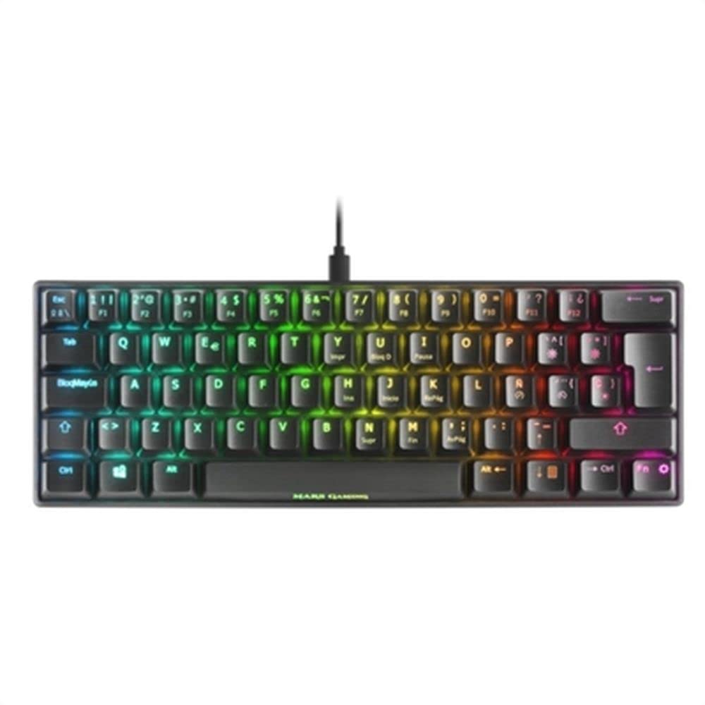 Mars Gaming MKMINI, 60% Ultra-Compact Mechanical Keyboard, OUTEMU Pro Red Switches, RGB Chrome Lighting, Removable USB-C, Anti-Ghosting, PC, Consoles and Mac, Portuguese Language, Black