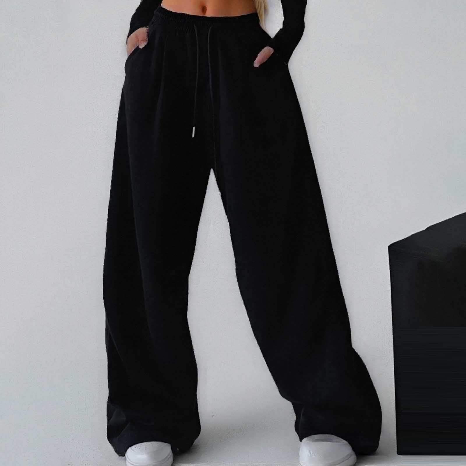 Pantalon Chandal Mujer Pantalones Chándal Largos Joggers Anchos Cómodos Algodon Elasticos Fitness Calentitos Running Deportivo Casual