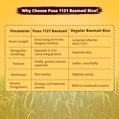 Image of Rav Organics Pusa 1121 Organic Basmati Rice 1kg | Naturally Aged Long-Grain Traditional Chawal with Rich Aroma | NPOP Certified, Non-GMO, 100% Natural | Chemical & Preservative Free