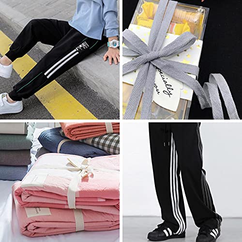 Cheriswelry 45M/Roll 3/4Inch Grey Cotton Twill Tape Ribbons Herringbone Ribbons Webbing Tape Roll Clothing Trim Accessories Sewing Knit For Costume Bag Handle Gifts Bouquet Wrapping Handmade Crafts #TOP3