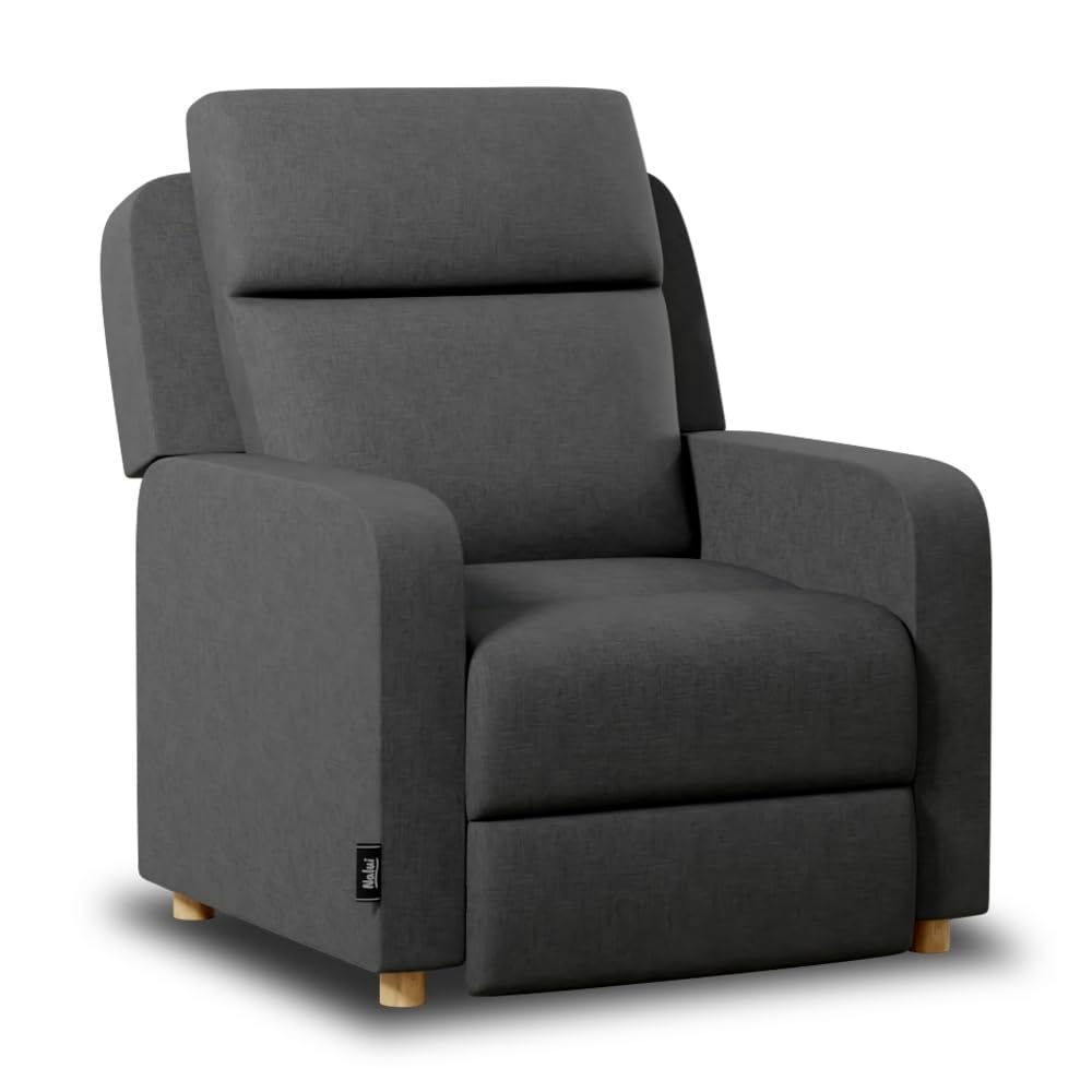 Nalui - Sillón Relax Reclinable One Fabric (77x87x95cm) con Apertura Push Manual y Estructura Reforzada. Sillón para el Salón Tapizado en Tela con Reclinación 160º Gris Marengo