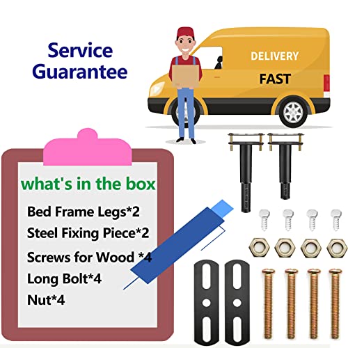 2Pcs Bed Support Legs Adjustable Height Bed Frame Center Support Leg For Bed Frame Legs Replacement King Queen Bed Slats Support Bed Reinforcement Kit Bed Replacement Parts Furniture Bed Frame Support #TOP5