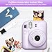 FUJIFILM INSTAX Mini 12 Holiday Bundle 2025 | with Extra Instax Mini Film + 4 Pk AA Batteries & Sunshine Photo Microfiber Cleaning Cloth (10 Items) (40 Sheets, Lilac Purple)