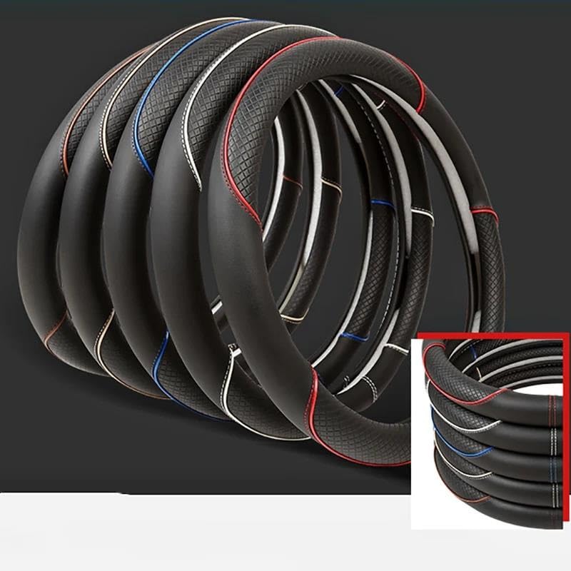 Stuurwielbeschermer Carbon Fiber Leather D-vormige Autostuurhoes Voor