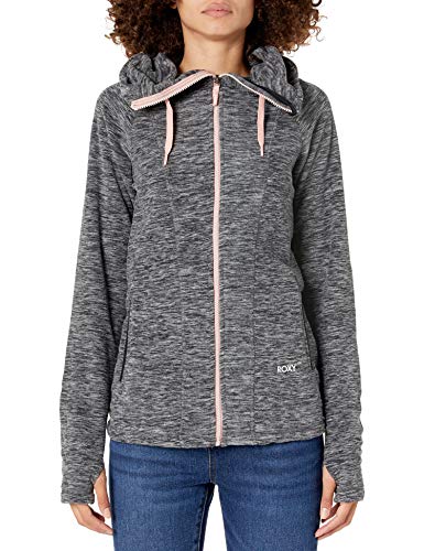 Roxy Junior's Electric Feeling Fleece Zip Hoodie, Anthracite, M