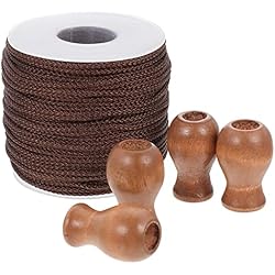 Persianas Delicias Cabilock 1 Juego Colgante De Cortina Tratamientos De Ventana Cortinas Cuerda De Persiana Cordón De Madera Final Ciego Tiradores De Cordón De Persianas Delicado Poliéster Hardware