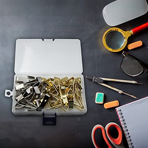 Image of 70pcs 100 lb Picture Hangers, Wall Hanging Kit, Hooks Notch Design with nails on Wooden Drywall for Canvas, Clock, Decoration (Two Colors)