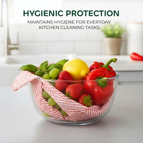 Image of Reusable Non Woven Kitchen Towel Roll | Ultra Absorbent Washable & Quick Dry Cleaning Wipes | Antimicrobial Anti-Odour Multipurpose Tissue Alternative for Dishcloth Cleaning, 50 Pulls, Pack 1