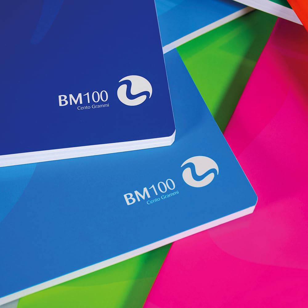 BM BeMore Centus 0101037 Exercise Book A4 4F Ruled 4 mm Squared with Margin Paper 100 g/m² Assorted Colours Pack of 12 - Image 2