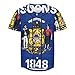 Vnurnrn Wisconsin State Flag Mens Baseball Button Down Jersey Hipster Hip Hop T Shirts