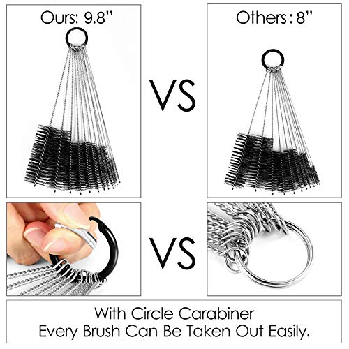 9.8 Inches Nylon Tube Brush Set, Nylon Bottle Cleaning Brush Set, 12 Pieces Variety Pack For Glasses Drinking Straws, Keyboards, Jewelry Cleaning, Antistatic Brushes, Pipe Cleaning Brushes (Set Of 12) #TOP4