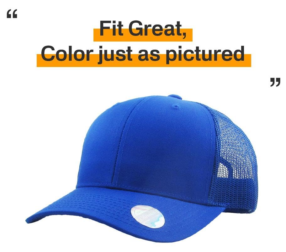Image of Classic 6 Panel Cotton Twill Mesh Trucker Cap Hat Adjustable Snapback Hat