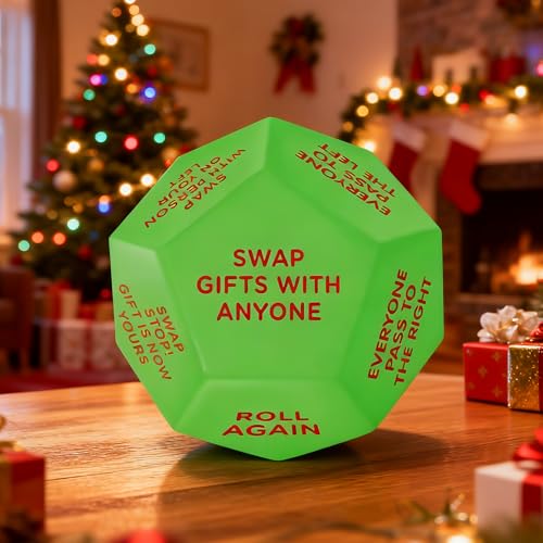 Santa Swap Gift Exchange Dice 2027 New-3 * 3in Exchange Gifts Family Game Stocking Stuffers for Men Women Anniversary Christmas Birthday Gifts for Men Women Large Dice Party Gifts for Xmas