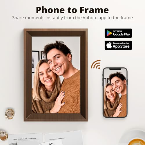 Cadre photo numérique pour offrir à Noël : partage par application et e-mail