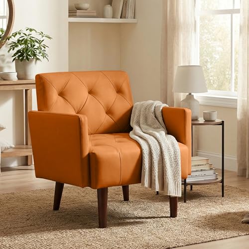 Sillón de Cuero Plegable Naranja miniatura 1