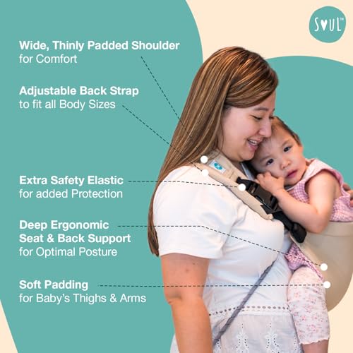 Image of SoulSlings Imbu Buckle Hip Sling Baby Carrier - 100% Cotton - Oat | Baby Toddler Carrier | Lightweight Sling Baby Carrier for Babies & Toddlers | Adjustable for 6-30 Months (Upto 20kg)