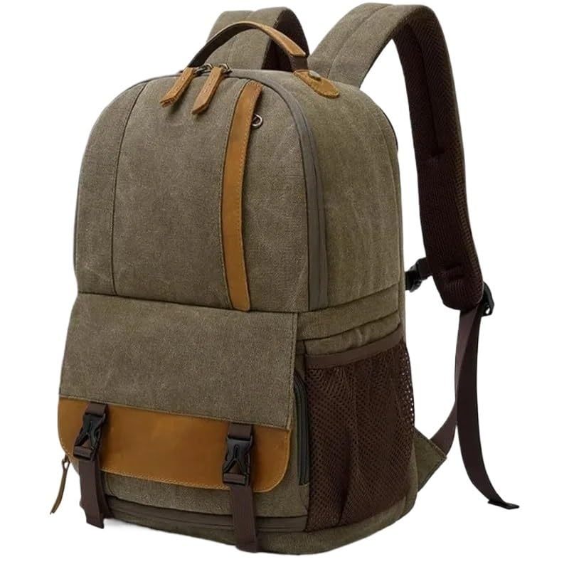 Borsa Reflex Zaini for fotocamera for fotografi unisex, escursionismo, borsa impermeabile di grande capacità for fotocamere reflex DSLR, obiettivo, treppiede(Green)