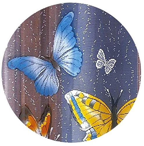 MforStyle Coloured KITCHEN BATHROOM curtain Cafe Net BUTTERFLIES - HEMMED Sides - Ready to hang - MANY SIZES - (selected curtain: 3.5 Metres Width, DROP: 20" (50cm)