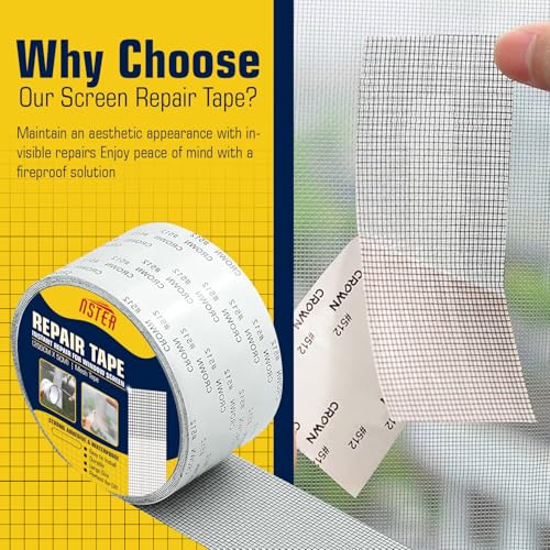 Image of VIVNITS Mosquito Net Repair Tape (200cm x 5cm) - Self Adhesive Fiberglass Mesh Patch Roll for Window & Door Screen Repair, Fix Broken Net Holes, Durable & Strong, Pack of 1 (200Cm X 5CM)