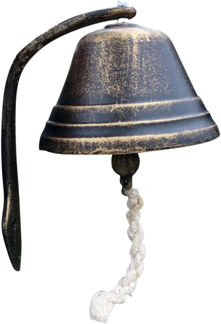 Retro Cast Iron Doorbell Vintage Style Door Decoration for Coffee Shops and Homes Loud Sound Design Antique Bronze Small