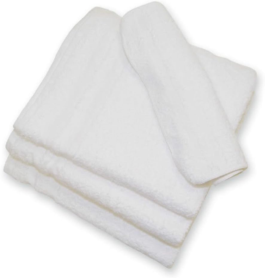 unbrand 5 Dozen White 100% Cotton Hotel WASH Cloths 12X12 60 WASHCLOTHS
