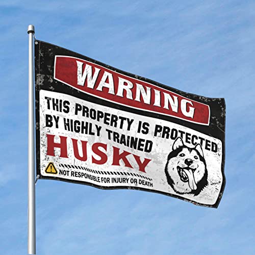 Drapeau Husky pour masquer un mur nu : déco garage et studio 152x244 - 2
