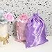 Vin Beauty 6 Pcs Wig Bag Wig Storage Bags with Satin Drawstring, Pink Purple Soft Silk Hair Storage Bags for Wigs, Bundles, Hair Extension Supplies, Home and Salon Use