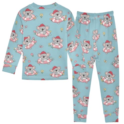 Pajama Sets Long Sleeve Cute Koala Bears on Floats Soft Comfy Sleepwear 2 Piece PJS 3-8T3