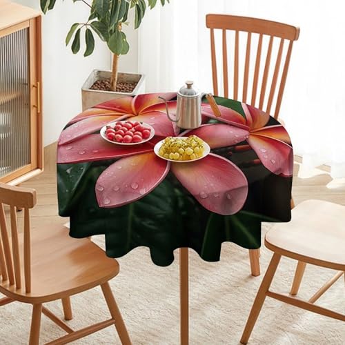 Nappe ronde imperméable et antitache à fleurs tropicales 152cm - 7
