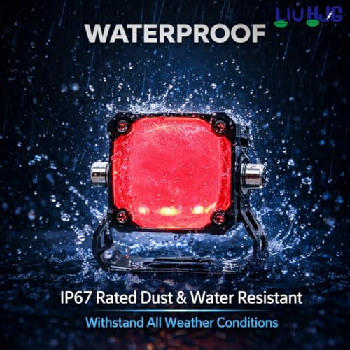 Image of LIU HJG Single Lens High Bright LED Fog Light Waterproof & Dustproof 60W 12V-80V DC Power Yellow White & Red Devil Eye Light Reflection Universal fit for All Bikes & Cars (Pack of 2)