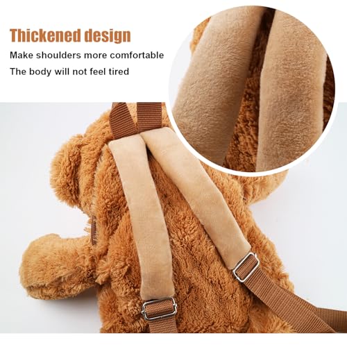 Image of Women Animal Teddy Bear Plush Backpack with Adjustable Straps (brown Bear)
