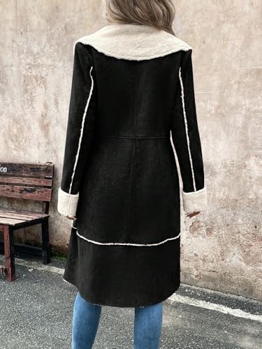 Wocrolse Women's 2024 Winter Fashion Coats Long Sleeve Casual Warm Knee Length Jacket2