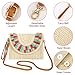 Imagen de Monedero de Embrague de Paja para Mujer Bolsos de Bandolera Retro Boho Bolso de Playa de Verano Clutch Cartera para Viaje Fiesta Vacación Beige