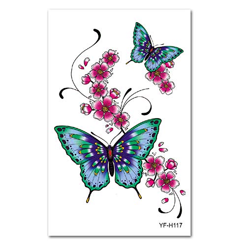 5 Pz-Adesivi Tatuaggio Impermeabile Uomini e Donne Corea Durata 3D Invisibile Simulazione Fiore Braccio Tatuaggio Adesivi Body Painting YF-H117 12 & Tempi; 19 CM