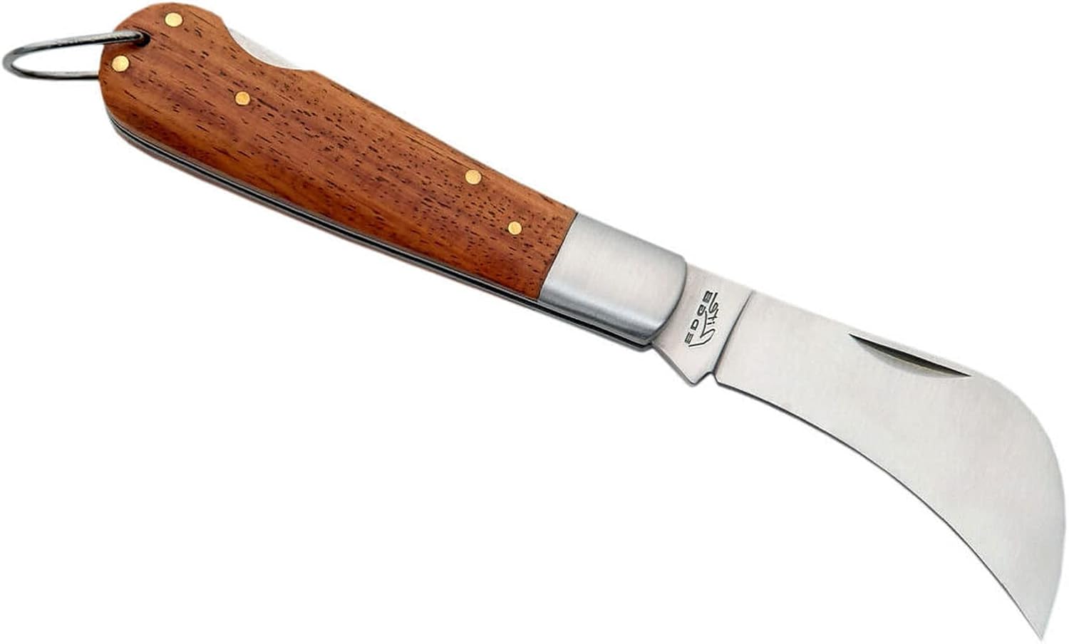 Folding Pocket Knife Hawkbill Blade Pruning Knife 4" Closed Wood Handle Lockback