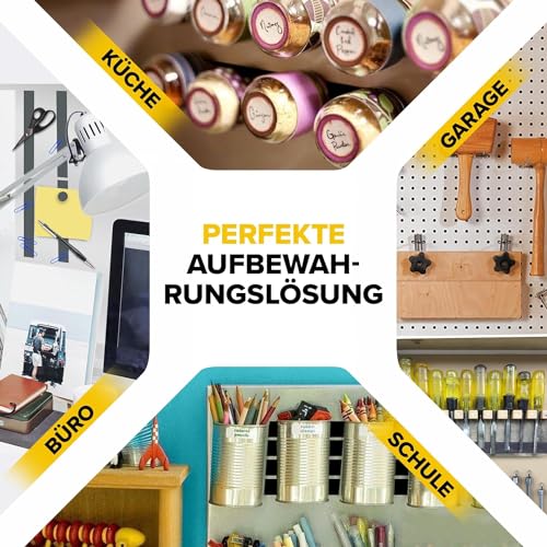 Flexibler Magnetstreifen – 2,5 cm x 1,8 m Magnetband mit starkem, selbstklebendem TESA – tolle Bastelmagnete für DIY-Projekte und Fotos – selbstklebende magnetische Blätter