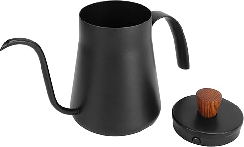 Miniatura 2 de TOPINCN Coffee Kettle 304 Pot Stainless Steel Long Mouth Pot Slim Mouth Hanging Ear Brewing Pot for Hand Pour Pot (Black)