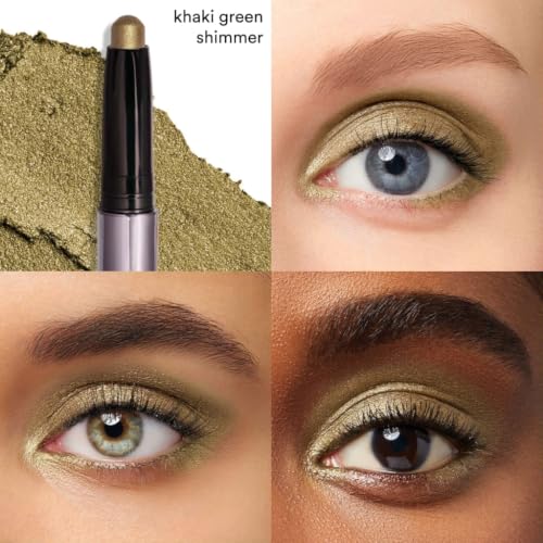 Image of Julep Eyeshadow 101 Cream-to-Powder Waterproof Eyeshadow Stick - Khaki Green Shimmer - Long-Lasting, Buildable, Crease-Proof, Cruelty Free, Shimmer Finish with Built-In Smudger